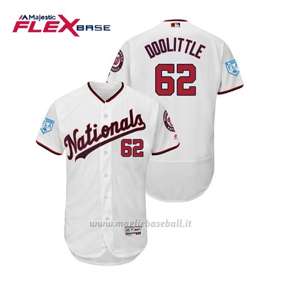 Maglia Baseball Uomo Washington Nationals Sean Doolittle Flex Base Entrenamiento De Primavera 2019 Bianco
